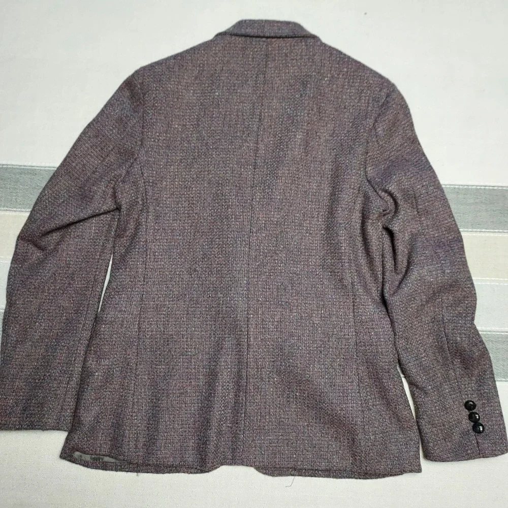 Oscar de la Renta Rayna Wool‎ Tweed Suit Jacket Blazer Pencil Skirt Set Gray 7/8